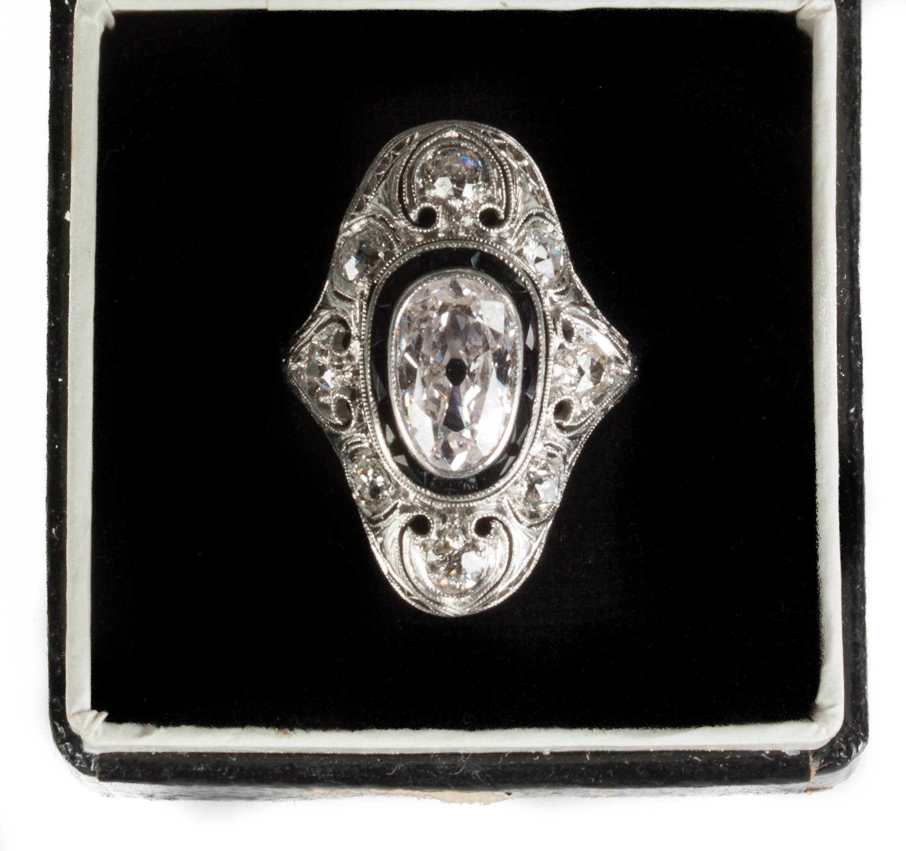 Appraisal: Ladies Edwardian Era Platinum Pink Diamond Ring Pierced and hand