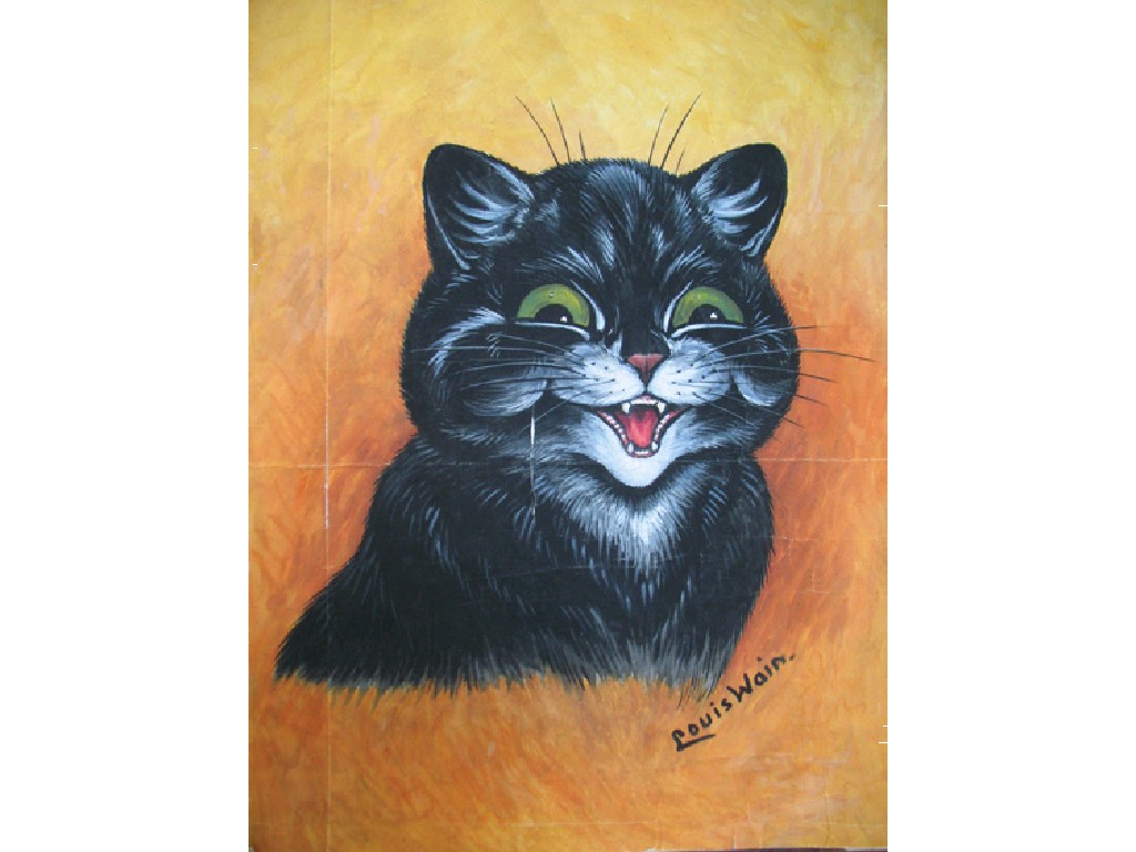 Appraisal: LOUIS WAIN A cat with a smiling expression and large