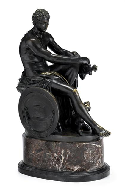 Appraisal: Bronze figure after the antique ludovisi mars Dark brown patina