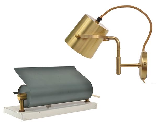 Appraisal: TWO DANISH WALL LAMPS by Hans Olsen including one polished