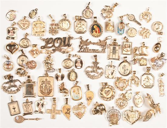 Appraisal: Assorted gold charms and pendants grams