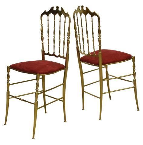 Appraisal: lot of Italian Chiavari brass chairs th c spindled back