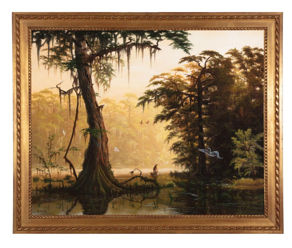 Appraisal: R C Davis American Louisiana b Fisherman on the Bayou