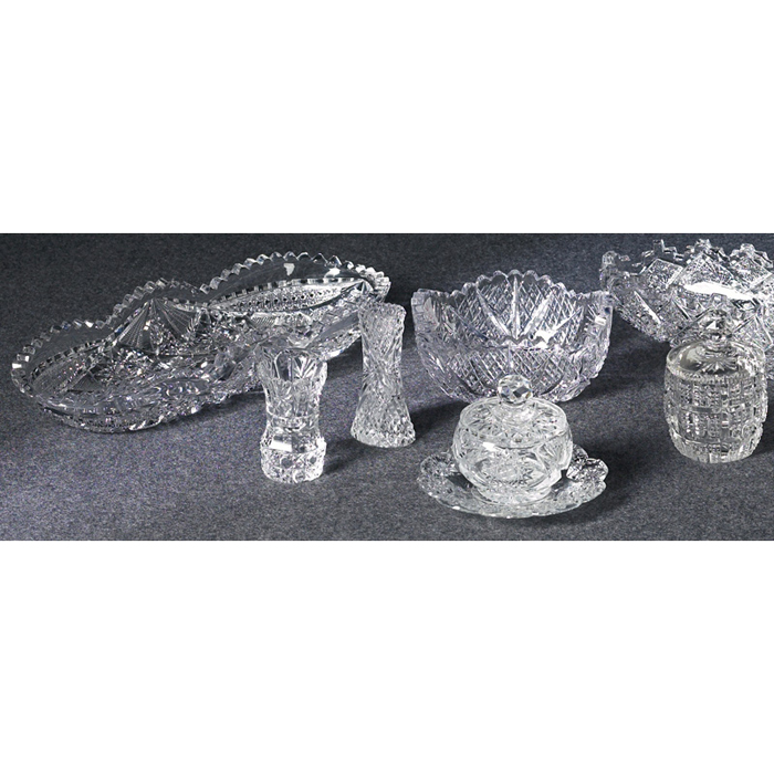 Appraisal: Cut Glass console bowl w x h chip to rim