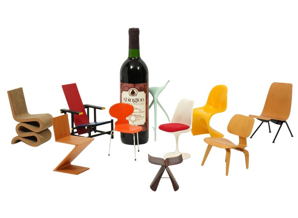 Appraisal: MINIATURE VITRA CHAIRS Miniature VITRA chairs includes Vitra miniature Pantan