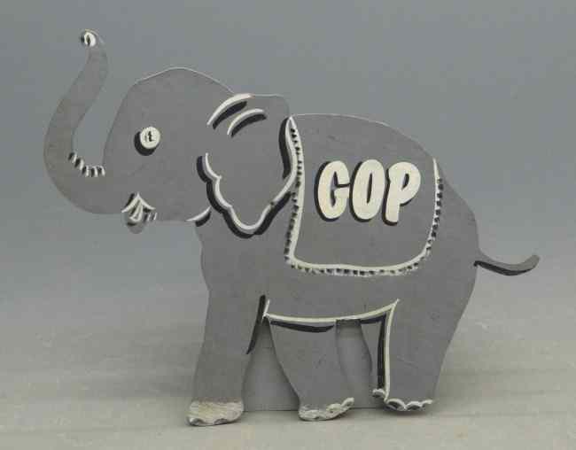 Appraisal: Vintage folk art wooden GOP Republican Party symbol sign ''