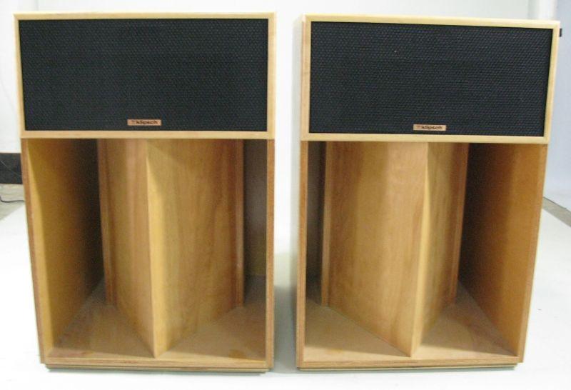 Appraisal: Two Klipsch Speakers dated serial and birch wood cabinets One