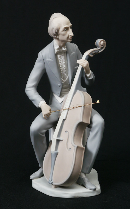 Appraisal: LLADRO PORCELAIN FIGURINE Cellist Salvador Furio sculptor issued retired Matte