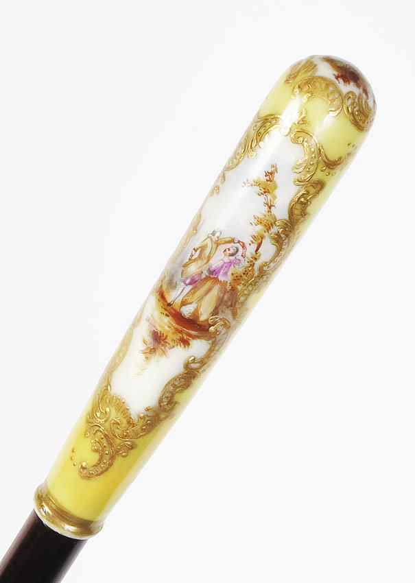 Appraisal: VIENNA STYLE PORCELAIN HANDLE WALKING STICK Porcelain handle with hand