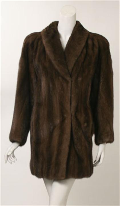 Appraisal: Jacques Ferber mink coat s Car-coat length with a narrow