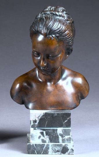 Appraisal: Victor-Alexandre Coigne French ca - Patinated bust of a young