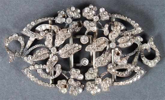 Appraisal: Edwardian gilt metal and rhinestone buckle late th century Estimate