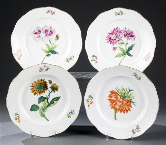 Appraisal: Group of Herend handpainted salad plates Mid th century All