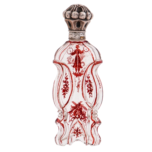 Appraisal: A French silver mounted ruby flashed and cut glass scent