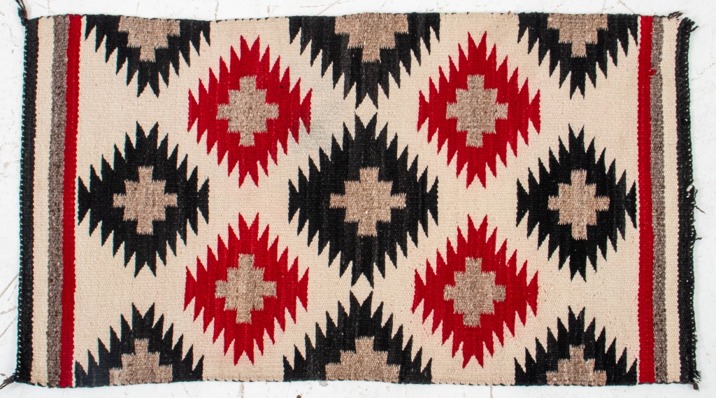 Appraisal: NAVAJO FLAT-WOVEN RUG Navajo flat-woven rug H x W