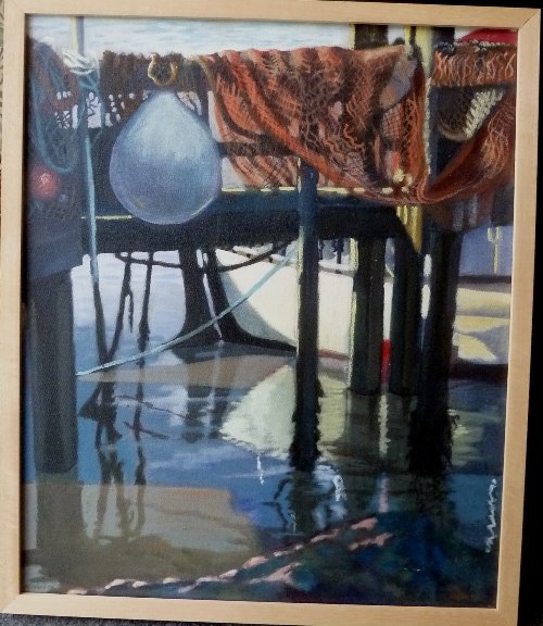 Appraisal: Mark Ward Fishing Buoys signed and dated ' oil on