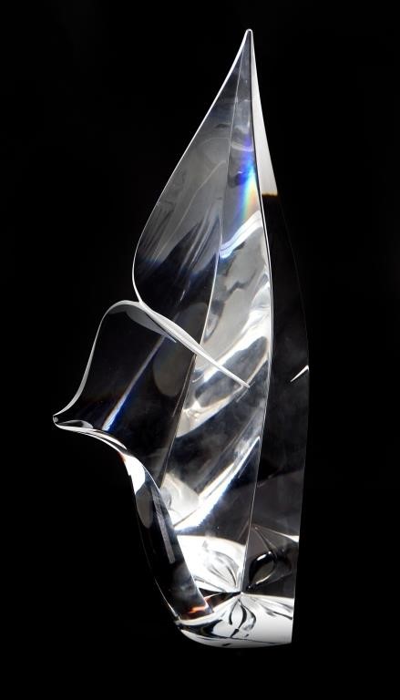 Appraisal: Cut and polished optical glass Desert Flower sculpture by Christopher