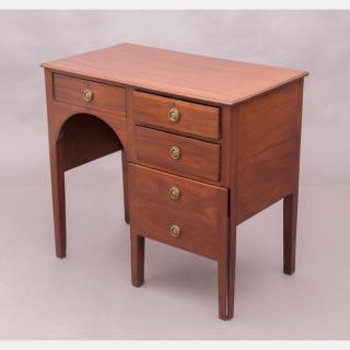 Appraisal: A Diminutive Georgian Style Mahogany Kneehole Desk th Century A