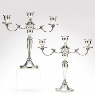 Appraisal: Pair of Gorham Melrose Sterling Silver Candelabra convertible form -