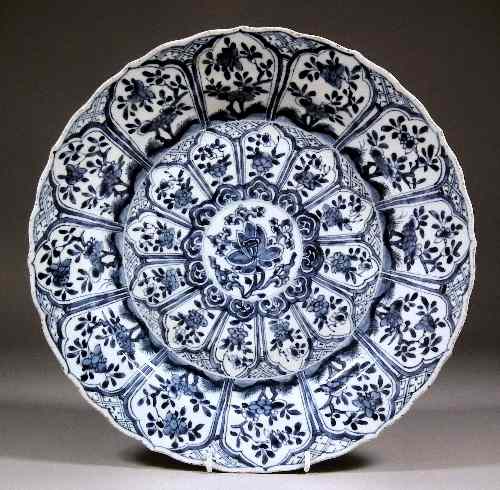 Appraisal: A Chinese blue and white porcelain charger the centre painted