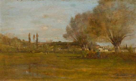 Appraisal: CHINTREUIL ANTOINE Pont-de-Vaux - Seine-et-Oise Landscape with view of a