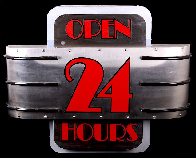 Appraisal: Art Deco Style Open Hours Sign D For your consideration