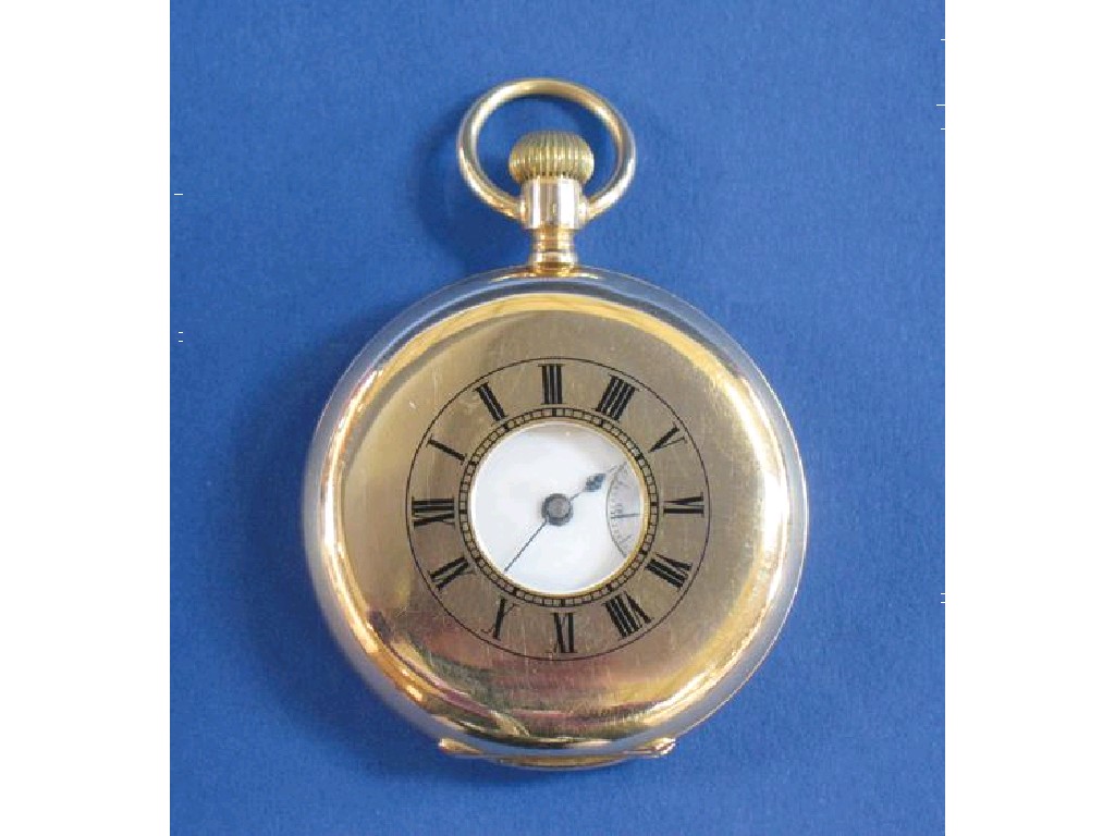 Appraisal: AN CT GOLD OPEN FACED POCKET WATCH the gilt engine-turned