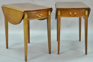 Appraisal: Hickory pair of Pembroke drop leaf tables ht in top