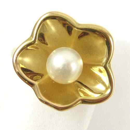 Appraisal: PEARL AND FOURTEEN KARAT GOLD RING set with a single