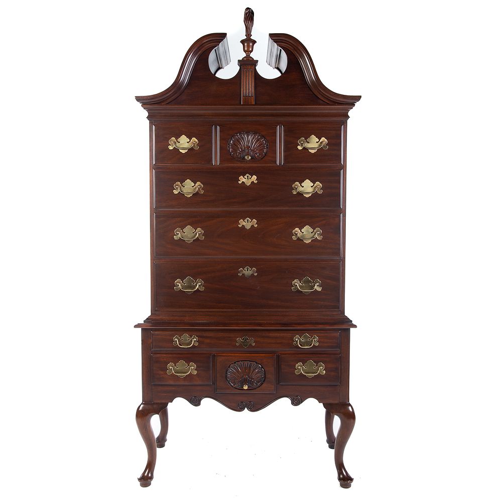 Appraisal: Henkel Harris Queen Anne Style Mahogany Highboy in H in