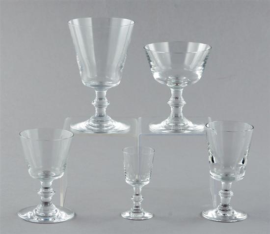 Appraisal: Baccarat crystal stemware set Avignon pattern comprising water goblets H