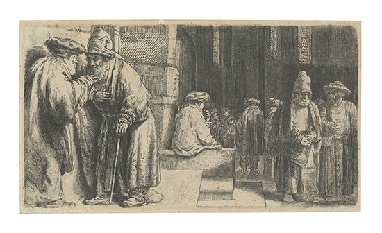 Appraisal: REMBRANDT VAN RIJN Jews in the Synagogue Etching drypoint and