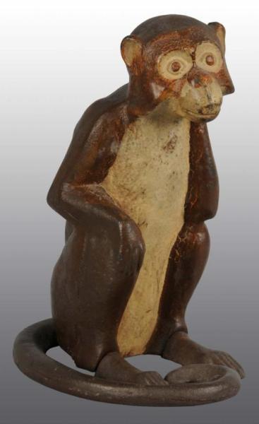 Appraisal: Cast Iron Monkey Doorstop Description Hubley full-figure Three piececasting with