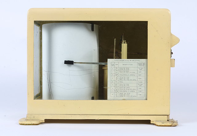 Appraisal: A MARINE BAROGRAPH in a cream painted case by Negretti