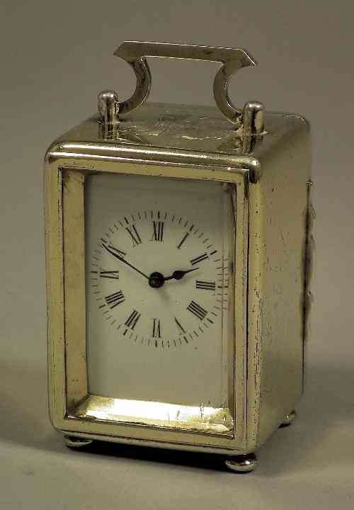 Appraisal: An Edward VII silver gilt cased miniature travelling timepiece the