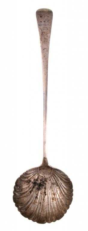 Appraisal: A GEORGE III SOUP LADLE Old English pattern with shell