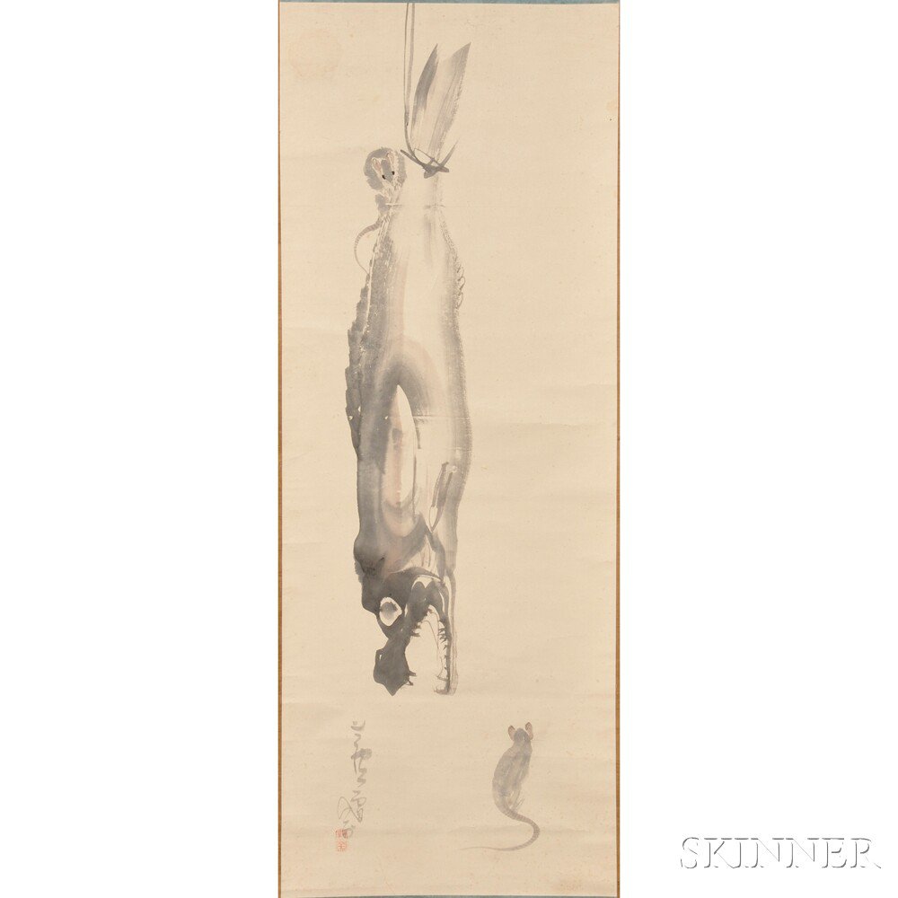 Appraisal: Hanging Scroll Depicting a Salmon Japan in the manner of