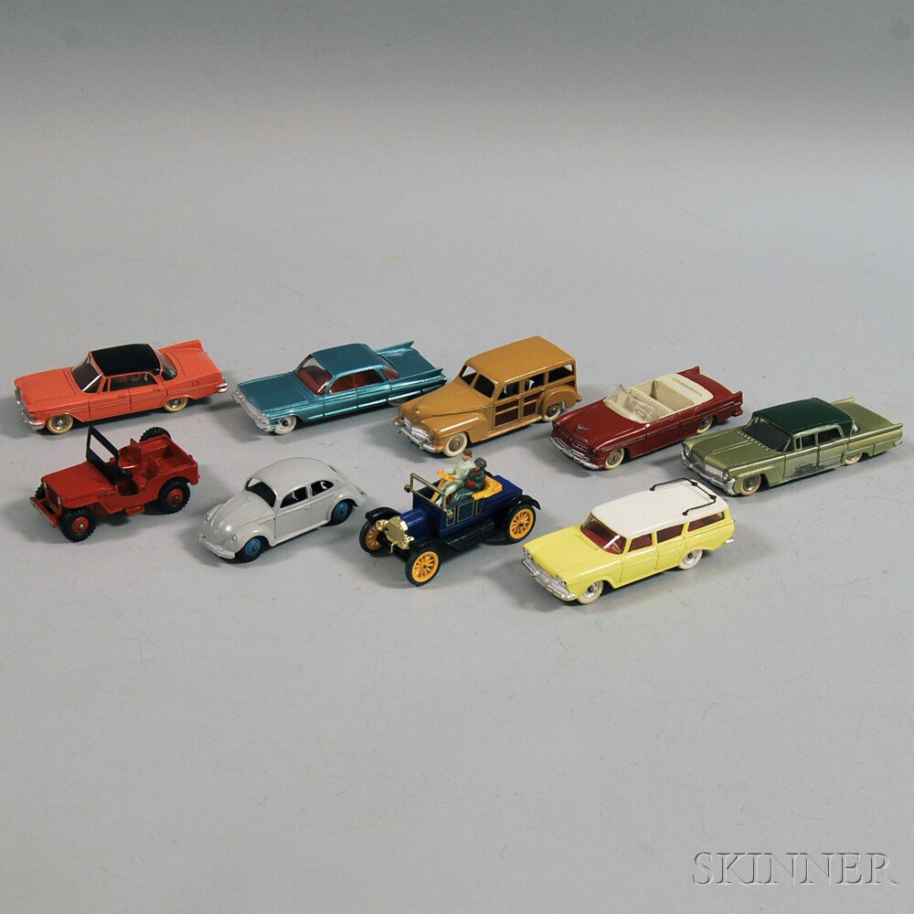 Appraisal: Nine Meccano Dinky Toys Die-cast Metal Automobiles England and France