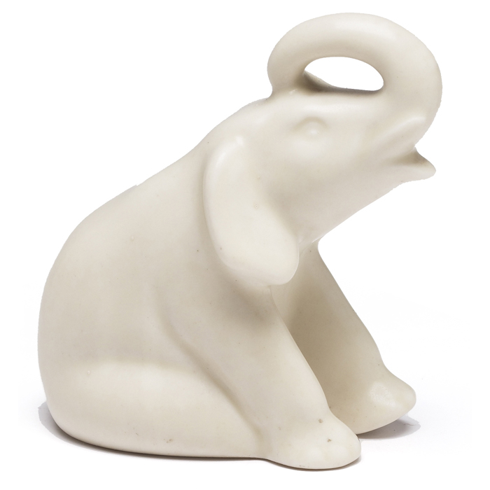 Appraisal: Rookwood figural elephant covered in an ivory matt glaze w