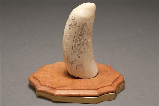 Appraisal: American scrimshaw whale tooth marked Thar She Blows and Whale