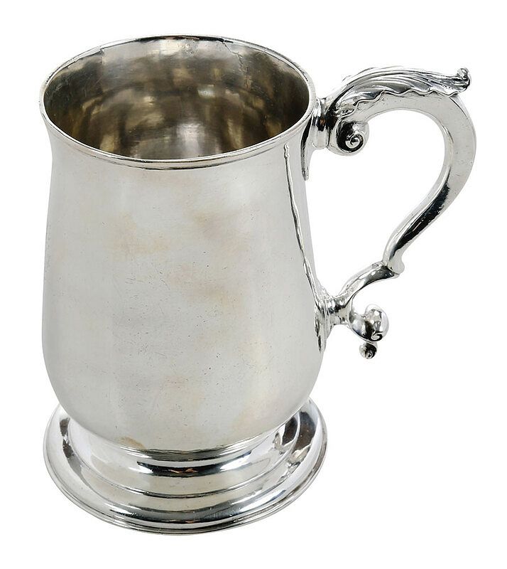 Appraisal: Colonial New York Coin Silver Mug mid th century urn