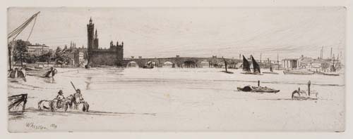 Appraisal: JAMES A M WHISTLER Old Westminster Bridge Etching and drypoint