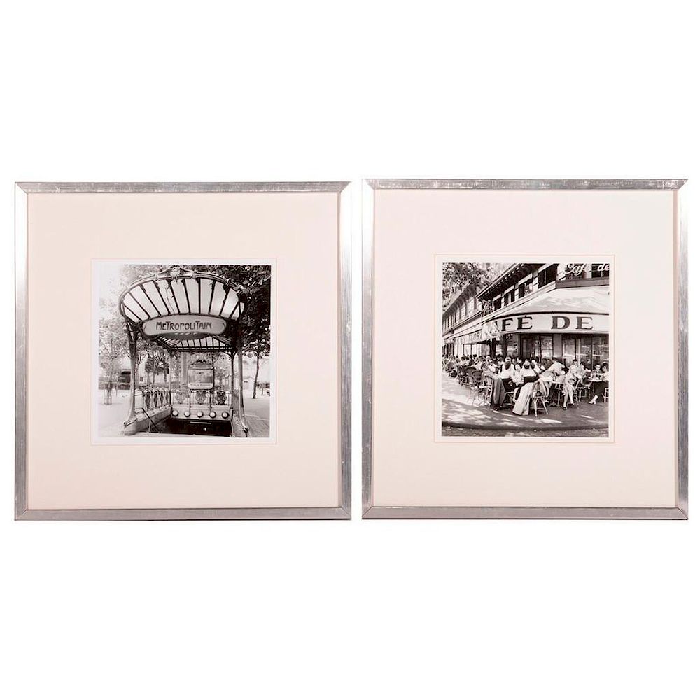 Appraisal: A pair of photographs of Paris street scenes Frames inches