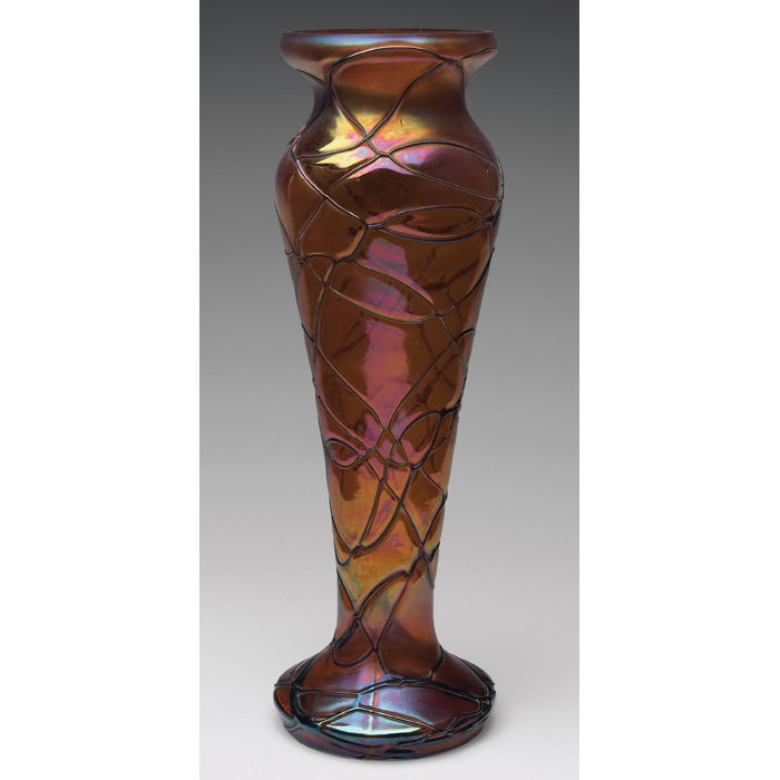 Appraisal: Palme-Koenig vase attribution large shape in amber glass with applied