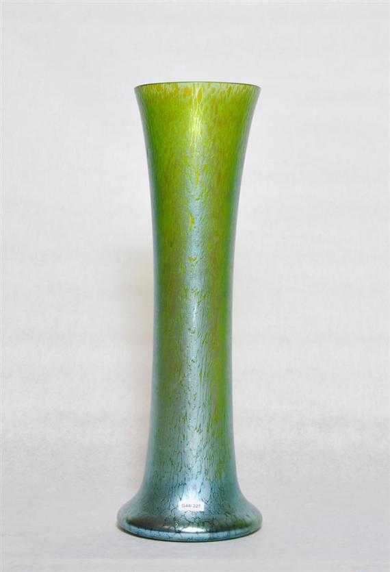 Appraisal: LOETZ attributed to VASE circa Yellow glass with iridescent blue