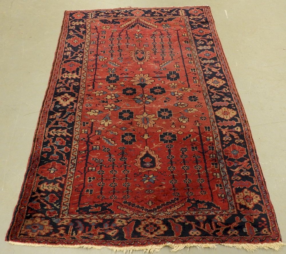 Appraisal: C Turkish Persian Pattern Wool Carpet Rug Turkey Circa Burgundy