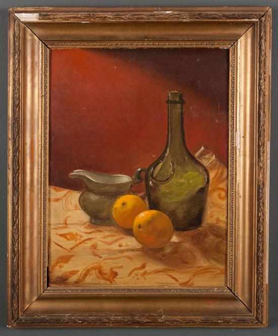 Appraisal: th century Artist Unknown Still Life with Oranges and Objects