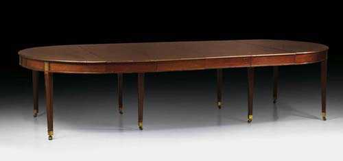 Appraisal: LARGE OVAL EXTENDING TABLE Louis XVI Paris circa Fluted and