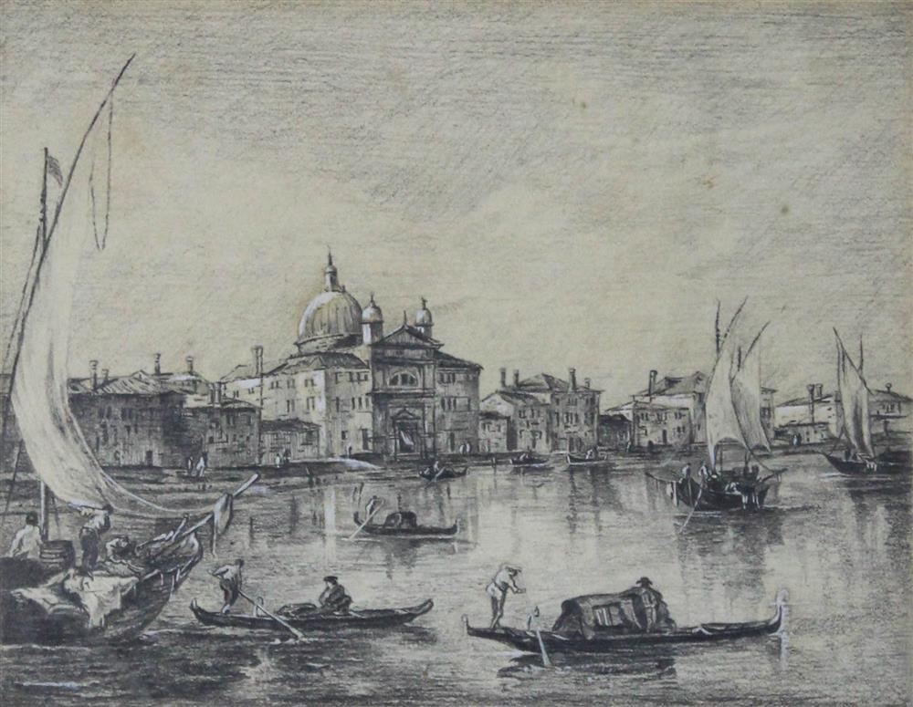 Appraisal: TH CENTURY VENICE Mixed media x in sight Matted and