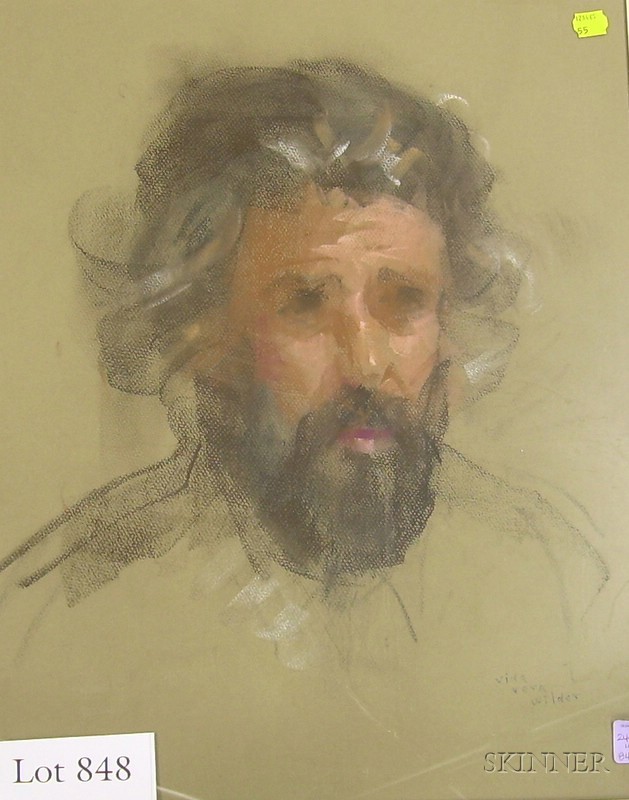 Appraisal: Framed Pastel on Paper Board Portrait of a Bearded Man